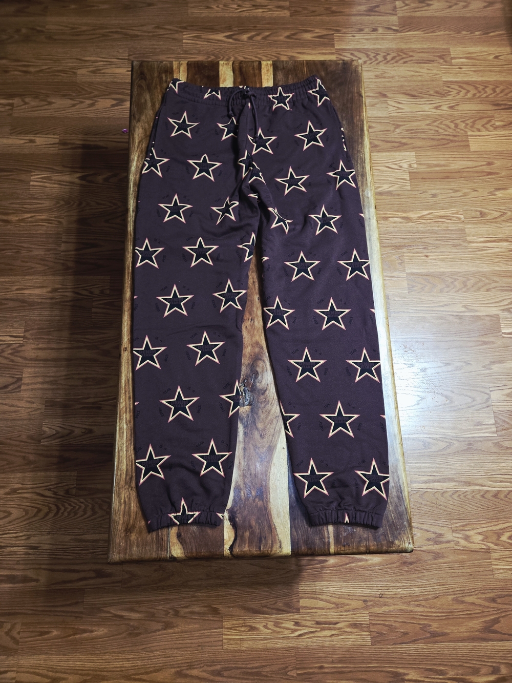 Denim Tears Men's "Every Tear Is A Star" Brown Sweatpants. Size Medium